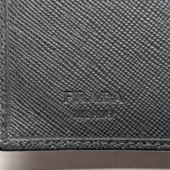 Prada Textured Gray Trifold Wallet with Dust Bag - Picture 12 of 16